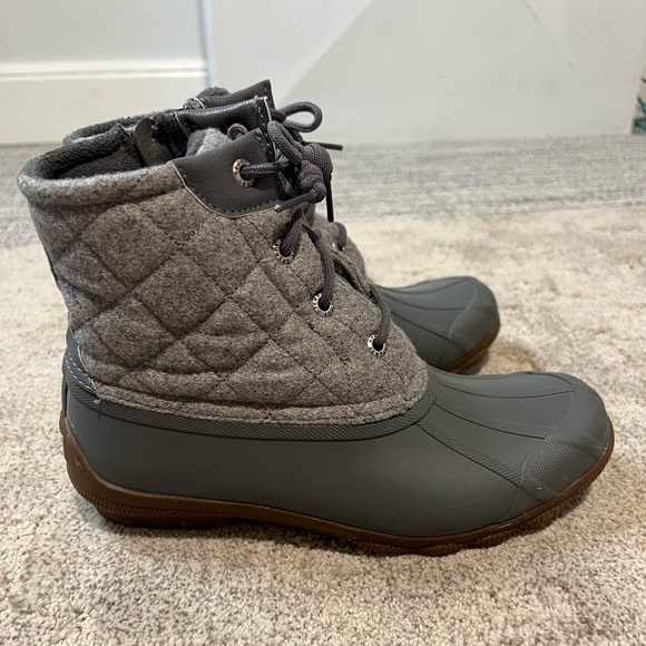 SPERRY GRAY SYREN GULF WOOL QUILT WATERPROOF RAIN DUCK  BOOTS-women’s size 7 - Picture 6 of 6